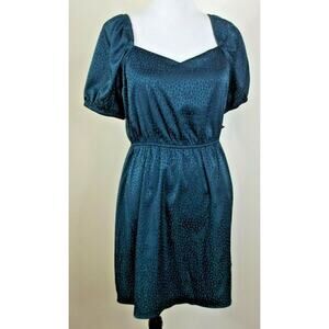 SPEECHLESS Short Sleeve Party DRESS - Size LARGE - Babydoll Teal Print NWT